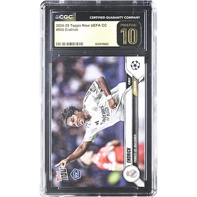 Endrick Real Madrid 2024-25 Topps Now UEFA CC Youngest UCL Goalscorer #6 CGC Authenticated PRISTINE 10 Rookie Card