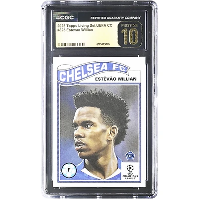 Estêvão Chelsea 2025 Topps Living Set UEFA CC #825 CGC Authenticated PRISTINE 10 Rookie Card