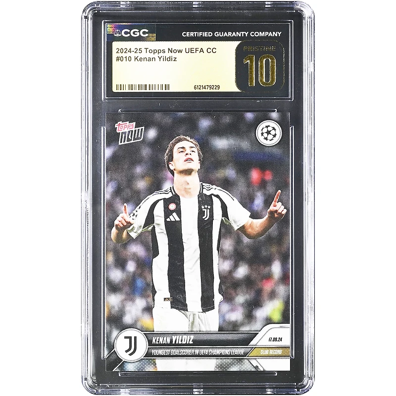 Kenan Yıldız Juventus 2024-25 Topps Now UEFA CC Youngest Goalscorer in UEFA Champions League #10 CGC Authenticated PRISTINE 10 Card