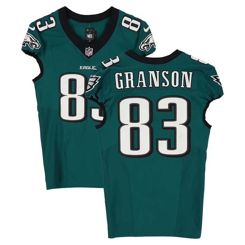 Kylen Granson Philadelphia Eagles Game-Used #83 Midnight Green Jersey vs. Tampa Bay Buccaneers on September 28, 2025