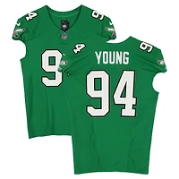 Byron Young Philadelphia Eagles Game-Used #94 Kelly Green Jersey vs. New York Giants on October 26, 2025