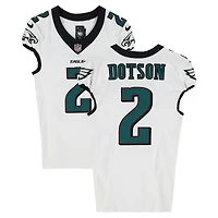 Jahan Dotson Philadelphia Eagles Game-Used #2 White Jersey vs. Los Angeles Chargers on December 8, 2025
