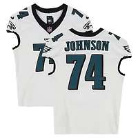 Fred Johnson Philadelphia Eagles Game-Used #74 White Jersey vs. Los Angeles Chargers on December 8, 2025