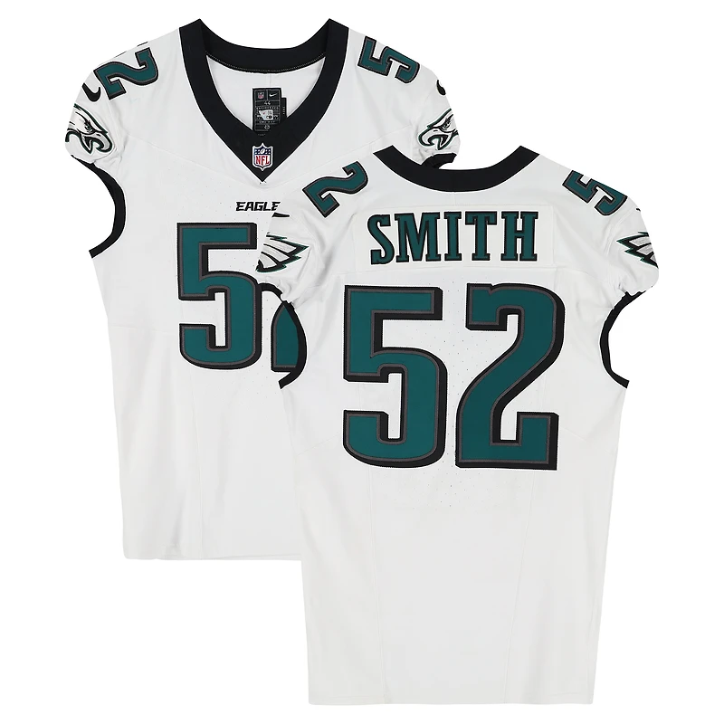 Za'Darius Smith Philadelphia Eagles Game-Used #52 White Jersey vs. Los Angeles Rams on September 21, 2025