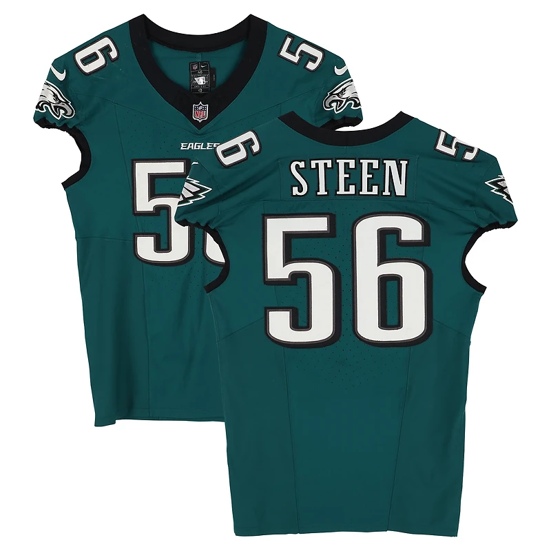 Tyler Steen Philadelphia Eagles Game-Used #56 Midnight Green Jersey vs. Tampa Bay Buccaneers on September 28, 2025