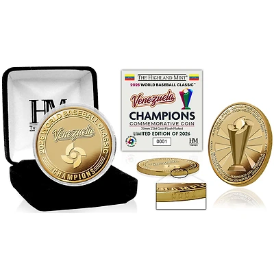 Highland Mint Venezuela Baseball 2026 World Baseball Classic Champions Gold Coin