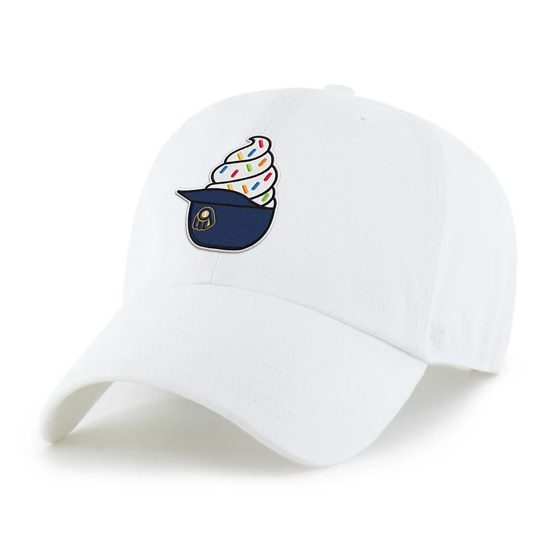 Preschool '47  White Milwaukee Brewers Ice Cream Helmet Clean Up Adjustable Hat
