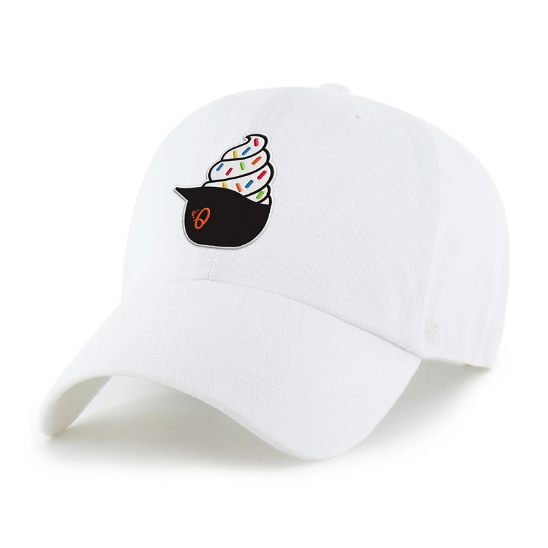Preschool '47  White Baltimore Orioles Ice Cream Helmet Clean Up Adjustable Hat
