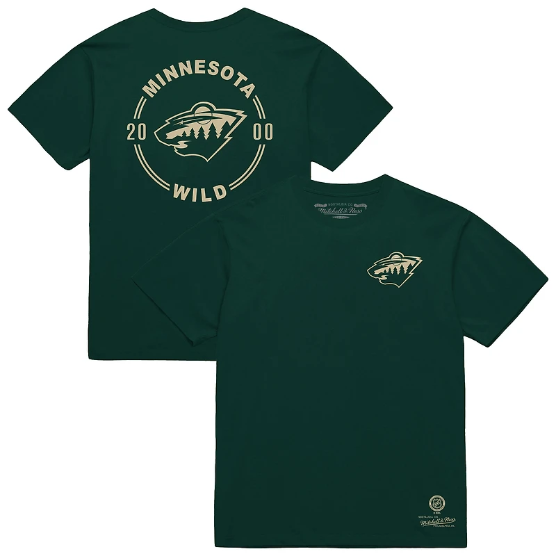 Men's Mitchell & Ness Green Minnesota Wild Core Penalty Box 3.0 T-Shirt