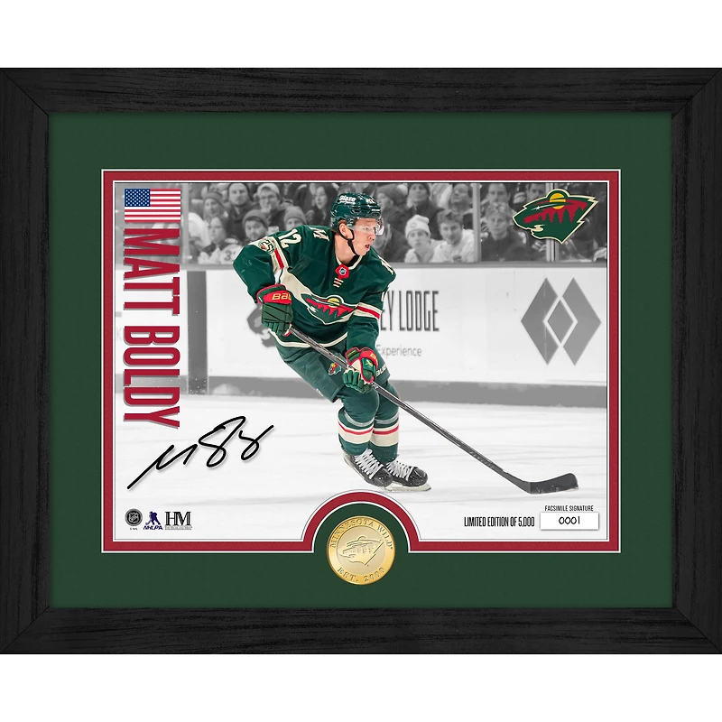 Highland Mint Matthew Boldy Minnesota Wild Limited Edition Bronze Coin Photo Mint