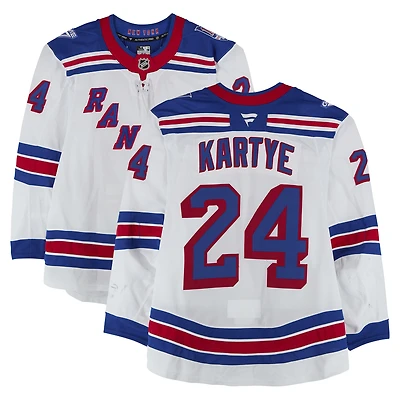 Tye Kartye New York Rangers Game-Used #24 White Set 3 Jersey from the 2025-26 NHL Season