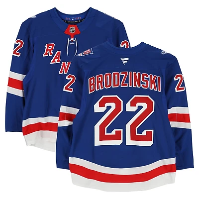 Jonny Brodzinski New York Rangers Game-Used #22 Blue Set 3 Jersey from the 2025-26 NHL Season