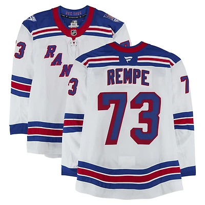 Matt Rempe New York Rangers Game-Used #73 White Set 3 Jersey from the 2025-26 NHL Season