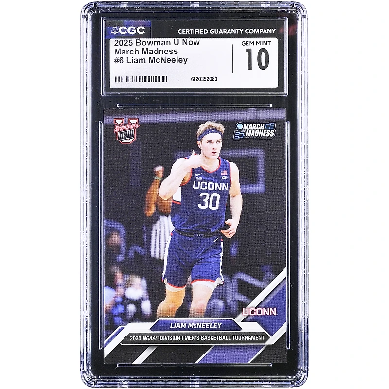 Liam McNeeley UConn Huskies 2025 Bowman U Now March Madness #6 CGC Authenticated Card