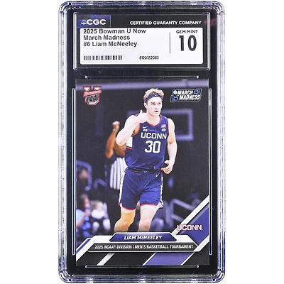 Liam McNeeley UConn Huskies 2025 Bowman U Now March Madness #6 CGC Authenticated Card
