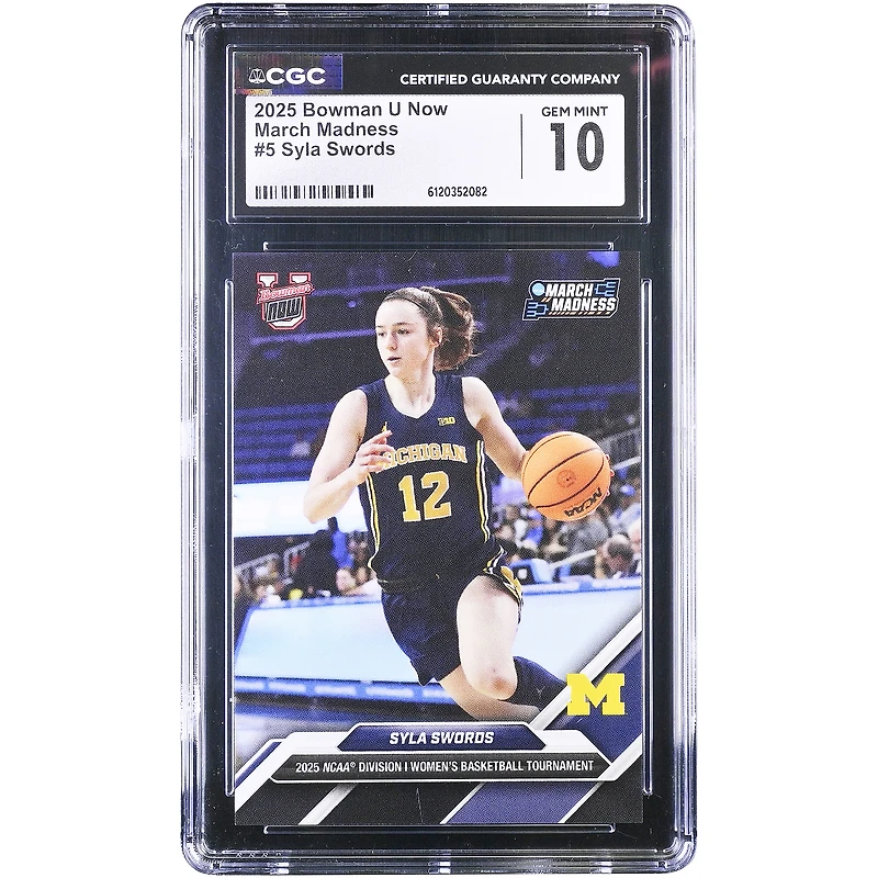 Syla Swords Michigan Wolverines 2025 Bowman U Now March Madness #5 CGC Authenticated Card