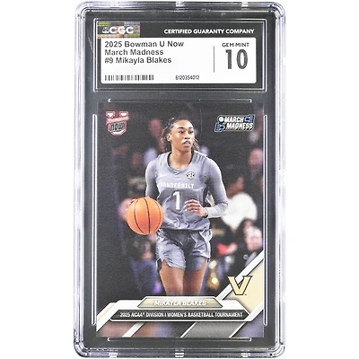 Mikayla Blakes Vanderbilt Commodores 2025 Bowman U Now March Madness #9 CGC Authenticated Card