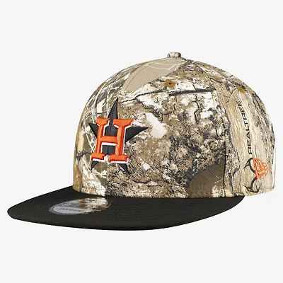 Men's New Era Camo Houston Astros Realtree Orange Pop 9FIFTY Snapback Hat