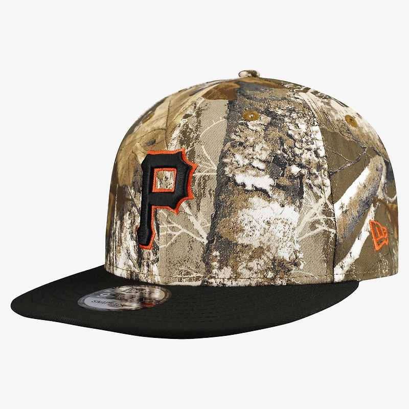 Men's New Era Camo Pittsburgh Pirates Realtree Orange Pop 9FIFTY Snapback Hat
