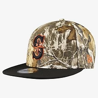 Men's New Era Camo Seattle Mariners Realtree Orange Pop 9FIFTY Snapback Hat