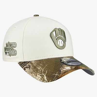 Men's New Era Khaki/Realtree Camo Milwaukee Brewers 9FORTY A-Frame Adjustable Hat