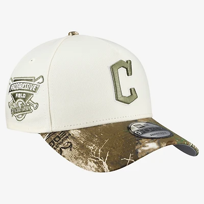 Men's New Era Khaki/Realtree Camo Cleveland Guardians 9FORTY A-Frame Adjustable Hat