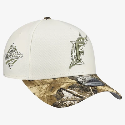 Men's New Era Cream/Realtree Camo Miami Marlins 9FORTY A-Frame Adjustable Hat