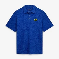 Men's Tommy Bahama Royal Los Angeles Rams IslandZone Wild Hibiscus Tri-Blend Polo