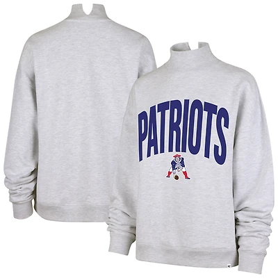 Women's '47  Gray New England Patriots Subtle Muse Mock Neck Sweatshirt