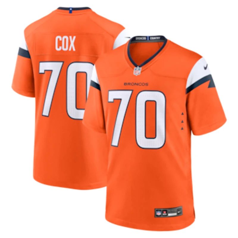 Men's Nike Marques Cox  Orange Denver Broncos Team Game Jersey