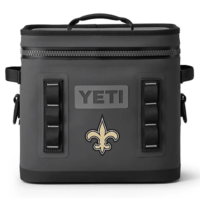 YETI  Charcoal New Orleans Saints Hopper Flip 12L Soft Cooler