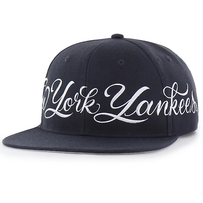 Men's Mister Cartoon x '47 Navy New York Yankees Wrap Script Captain Snapback Hat