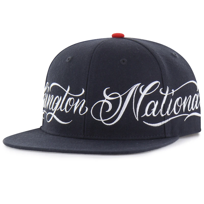 Men's Mister Cartoon x '47 Navy Washington Nationals Wrap Script Captain Snapback Hat