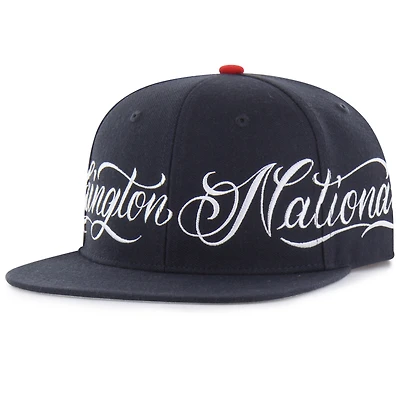 Men's Mister Cartoon x '47 Navy Washington Nationals Wrap Script Captain Snapback Hat