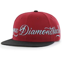 Men's Mister Cartoon x '47 Red/Black Arizona Diamondbacks Wrap Script Captain Snapback Hat