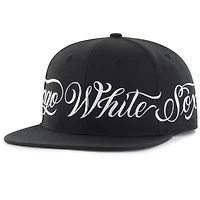 Men's Mister Cartoon x '47 Black Chicago White Sox Wrap Script Captain Snapback Hat