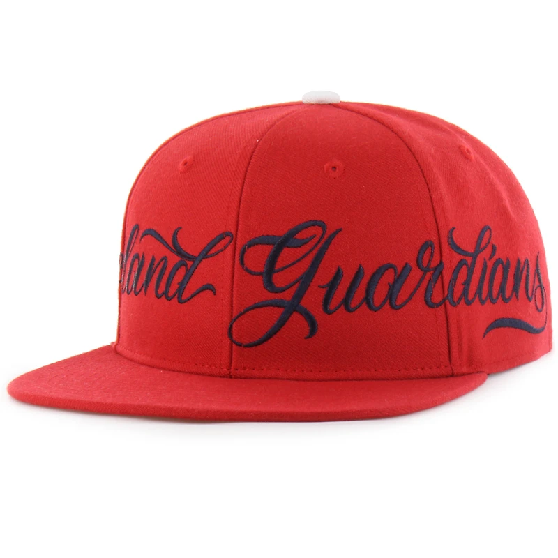 Men's Mister Cartoon x '47 Red Cleveland Guardians Wrap Script Captain Snapback Hat