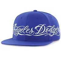 Men's Mister Cartoon x '47 Royal Los Angeles Dodgers Wrap Script Captain Snapback Hat