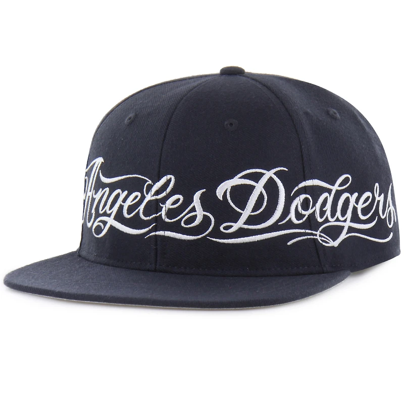 Men's Mister Cartoon x '47 Navy Los Angeles Dodgers Wrap Script Captain Snapback Hat
