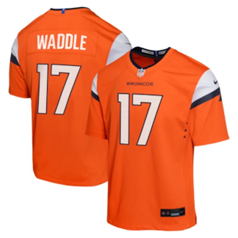 Youth Nike Jaylen Waddle Orange Denver Broncos Game Jersey