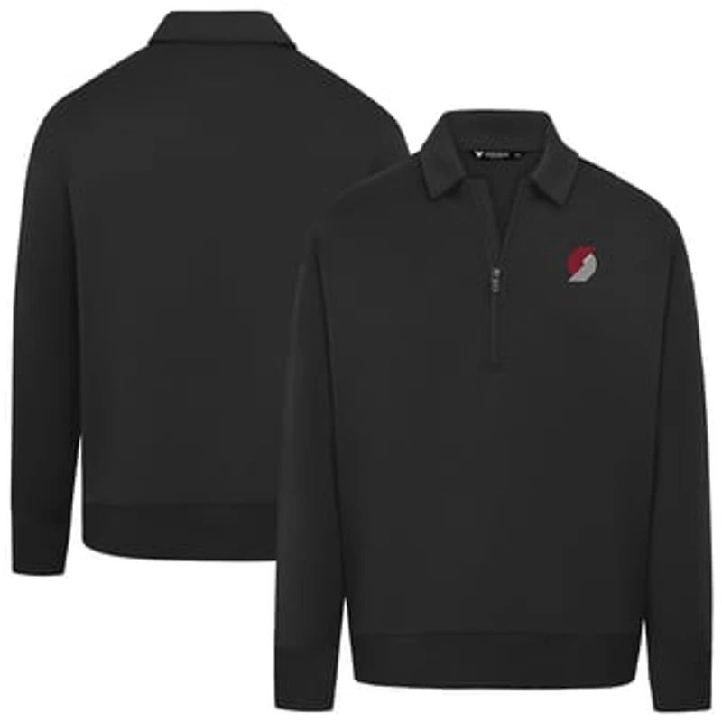Unisex Levelwear Black Portland Trail Blazers Luxe Signature Quarter-Zip Tri-Blend Sweatshirt