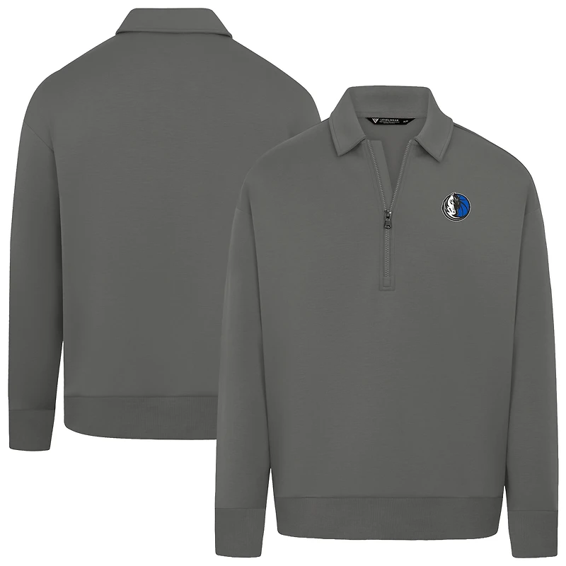 Unisex Levelwear Gray Dallas Mavericks Luxe Signature Quarter-Zip Tri-Blend Sweatshirt