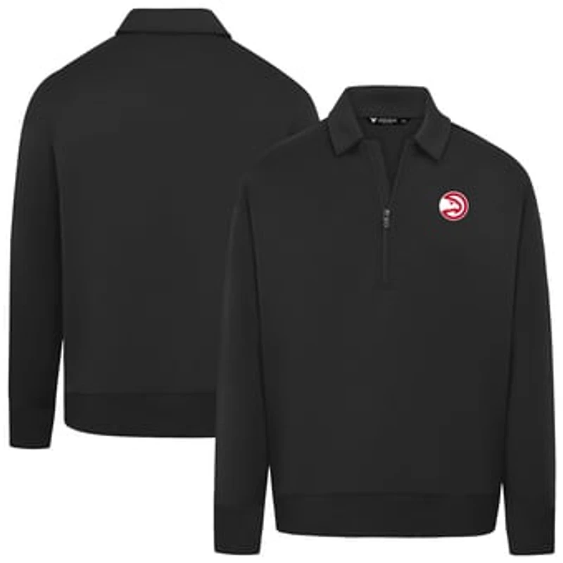 Unisex Levelwear Black Atlanta Hawks Luxe Signature Quarter-Zip Tri-Blend Sweatshirt