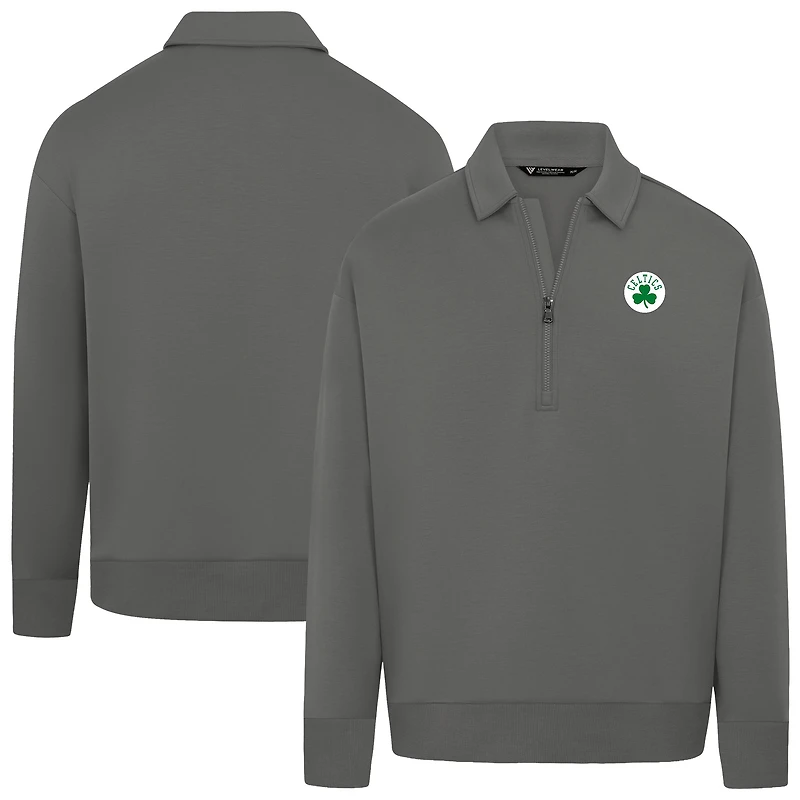 Unisex Levelwear Gray Boston Celtics Luxe Signature Quarter-Zip Tri-Blend Sweatshirt