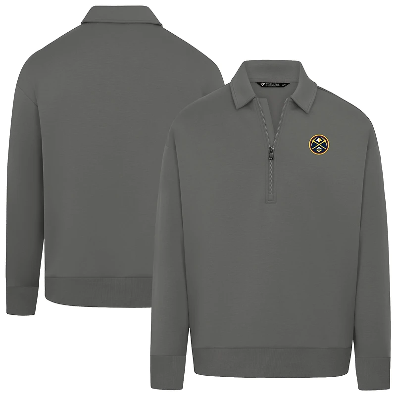 Unisex Levelwear Gray Denver Nuggets Luxe Signature Quarter-Zip Tri-Blend Sweatshirt