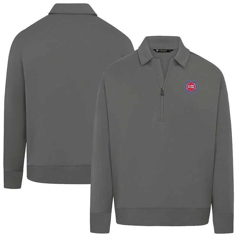 Unisex Levelwear Gray Detroit Pistons Luxe Signature Quarter-Zip Tri-Blend Sweatshirt