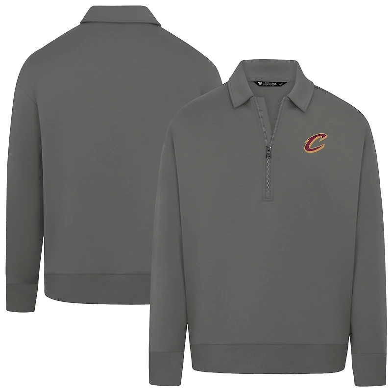 Unisex Levelwear Gray Cleveland Cavaliers Luxe Signature Quarter-Zip Tri-Blend Sweatshirt