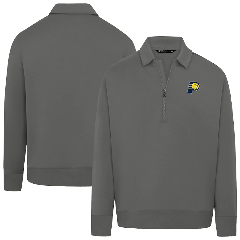 Unisex Levelwear Gray Indiana Pacers Luxe Signature Quarter-Zip Tri-Blend Sweatshirt