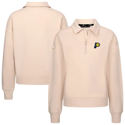 Women's Levelwear Khaki Indiana Pacers Canmore Tri-Blend Quarter-Zip Pullover