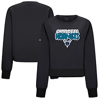 Women's Levelwear Black Charlotte Hornets Judd Bloop Cropped Sweatshirt